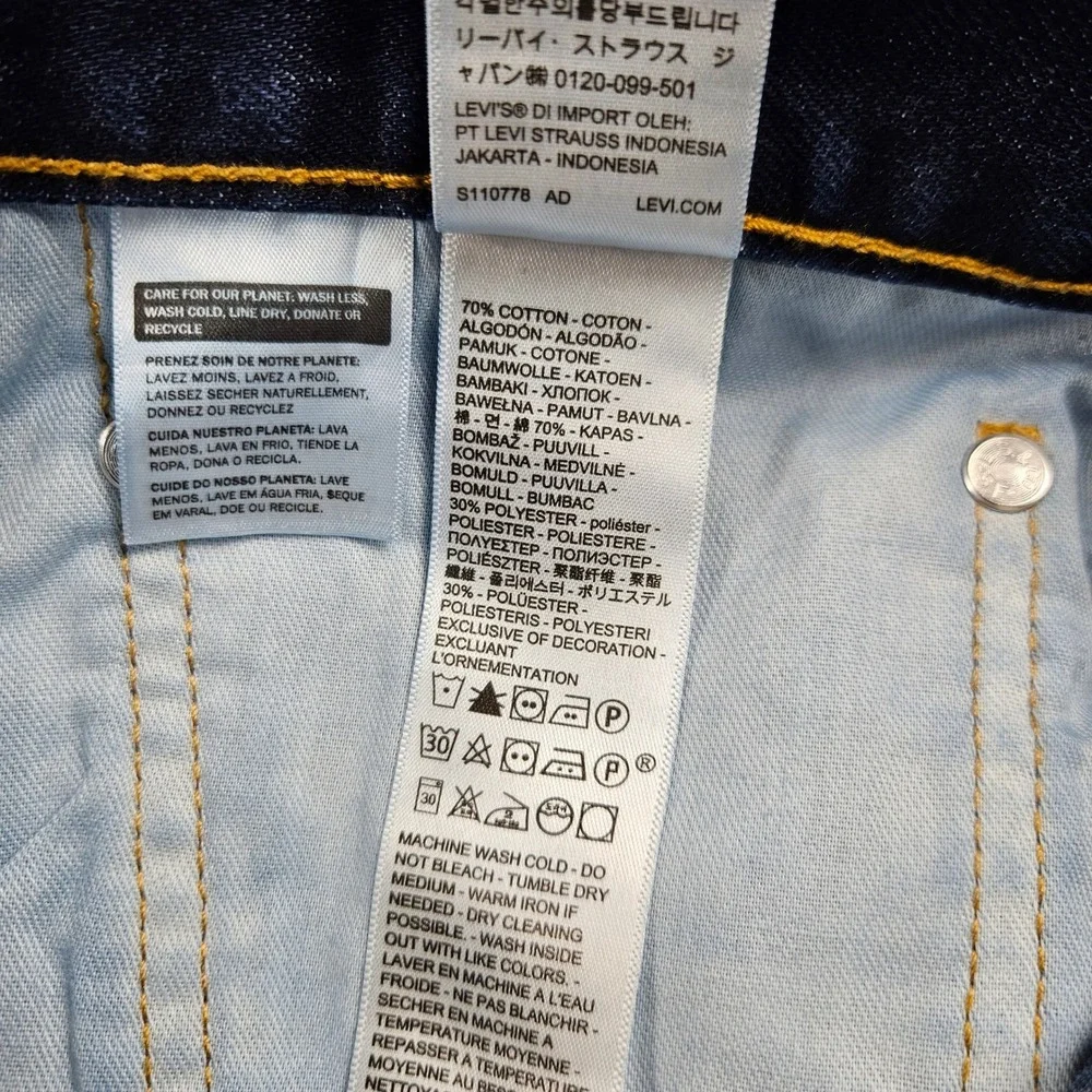 Levis 514 Straight Fit Mens Jeans 36x30 Dark Indigo Blue Denim 00514-3167 NWT
